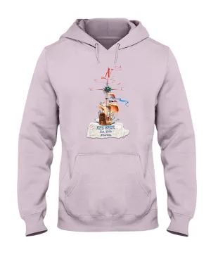 Unisex Key West Vintage Map 1828 Pirate Ship Hoodie Full Color