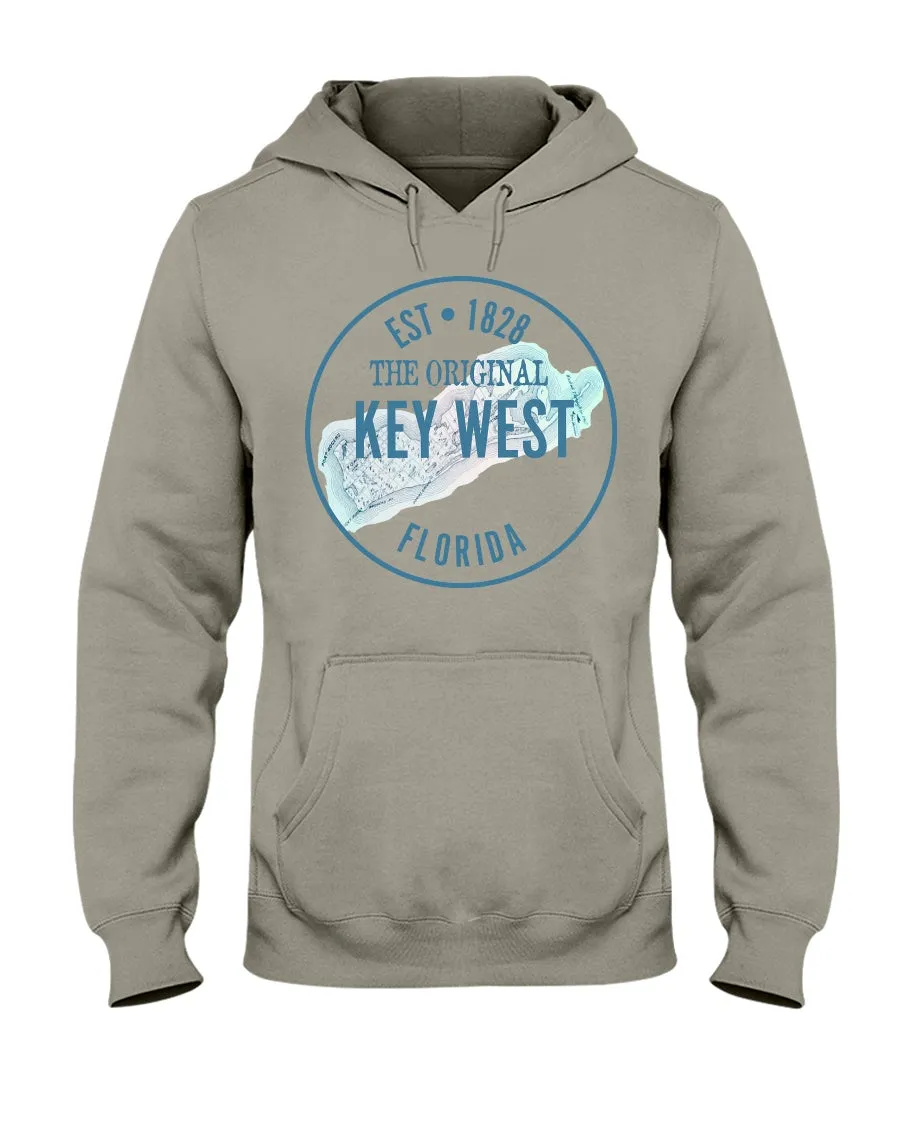 Unisex Vintage Key West 1828 Map Fleece Hoodie