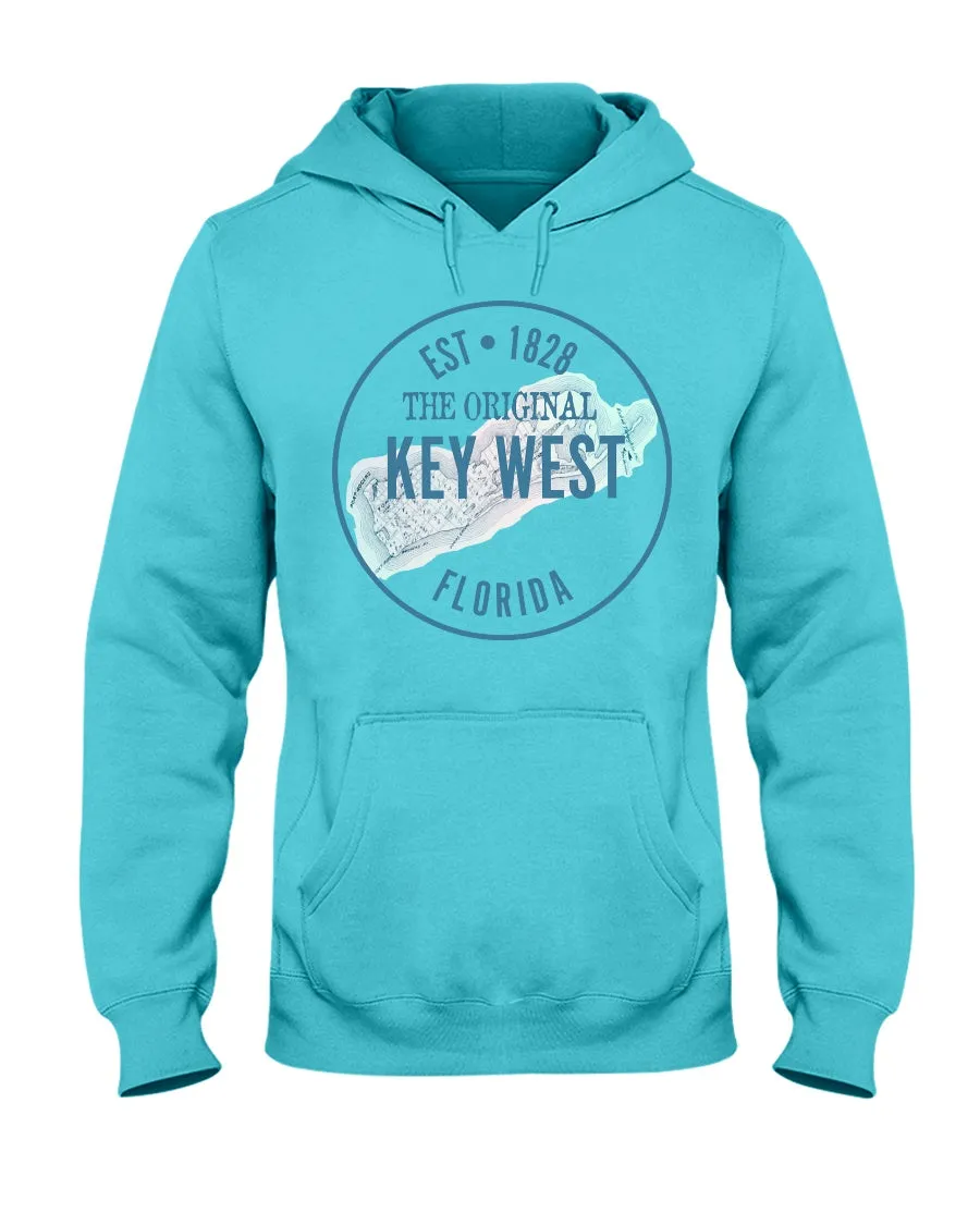 Unisex Vintage Key West 1828 Map Fleece Hoodie