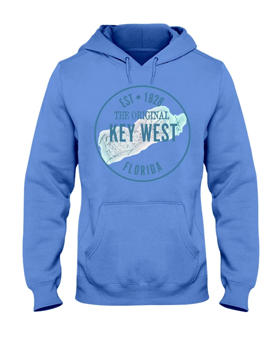 Unisex Vintage Key West 1828 Map Fleece Hoodie