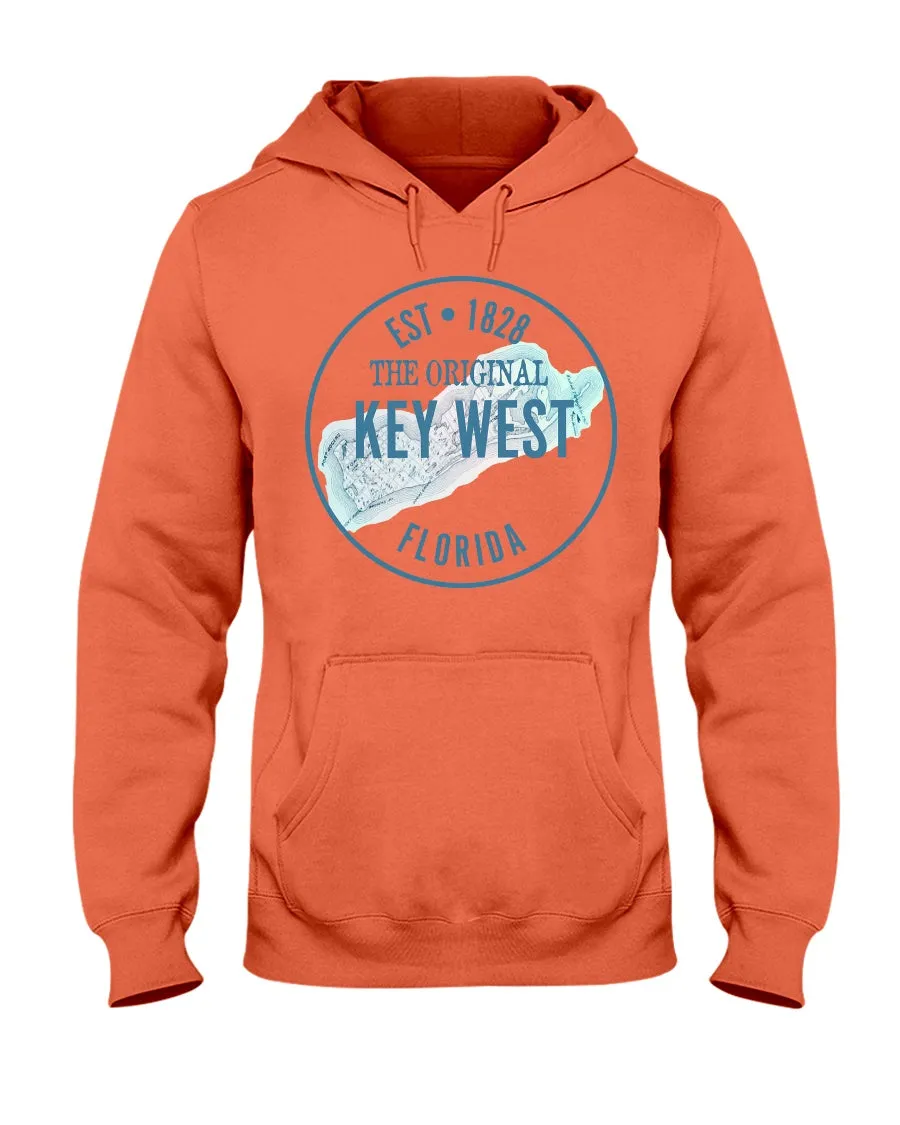 Unisex Vintage Key West 1828 Map Fleece Hoodie