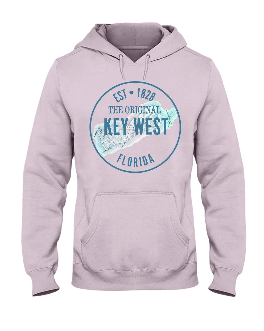 Unisex Vintage Key West 1828 Map Fleece Hoodie