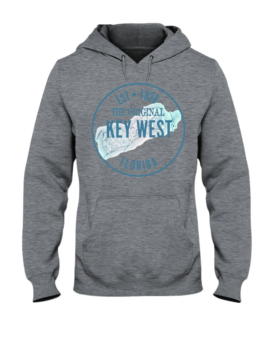 Unisex Vintage Key West 1828 Map Fleece Hoodie