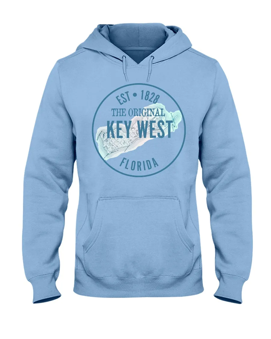 Unisex Vintage Key West 1828 Map Fleece Hoodie