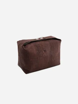 Vegan Cork Leather Washbag | Brown