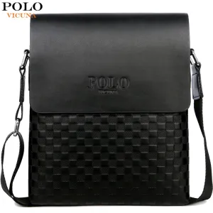 VICUNA POLO Classic Plaid Design Business Man Bag Vintage Brand Mens Messenger Bag Casual Grid Shoulder Bag For Male bolsa Hot