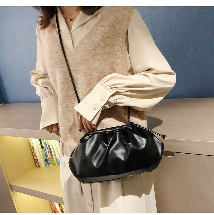 Women Simple Dumplings Messenger Bag Designer Retro Handbag Clutch Bag