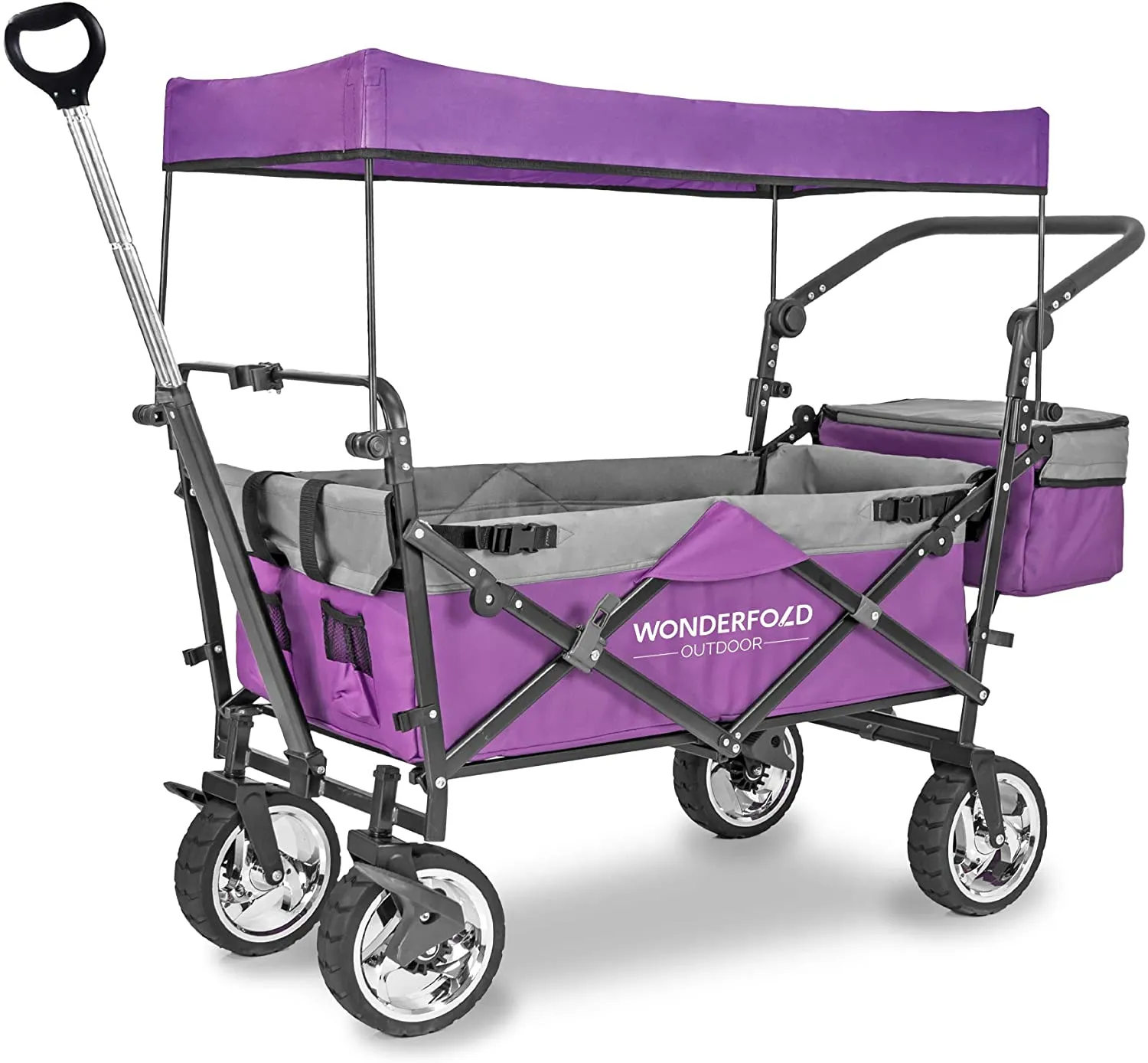 WonderFold Outdoor Push Pull Utility Folding Wagon