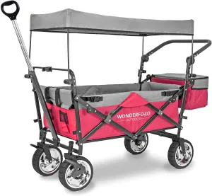 WonderFold Outdoor Push Pull Utility Folding Wagon