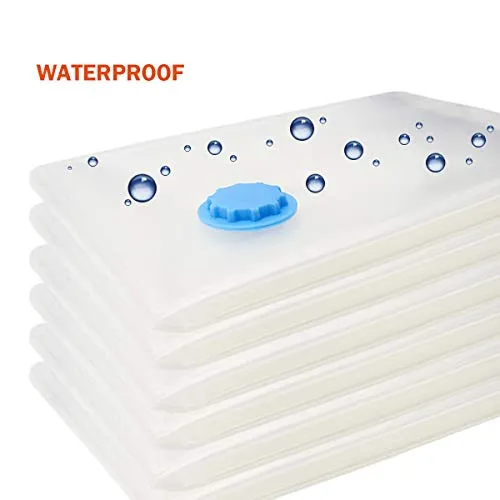 YANSER Space Saver Bags Vacuum Storage Bags for Clothes，6 Small，20” ×28”, Travel Pump, Reusable Durable & Waterproof, 80% Space Saved, 6 Pack Small Travel Storage Bags